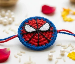 Spiderman Inspired Handmade Kids Crochet Rakhi